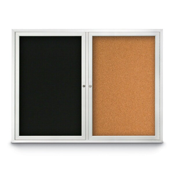 Corkboard, 48"x36", Pearl/Bronze